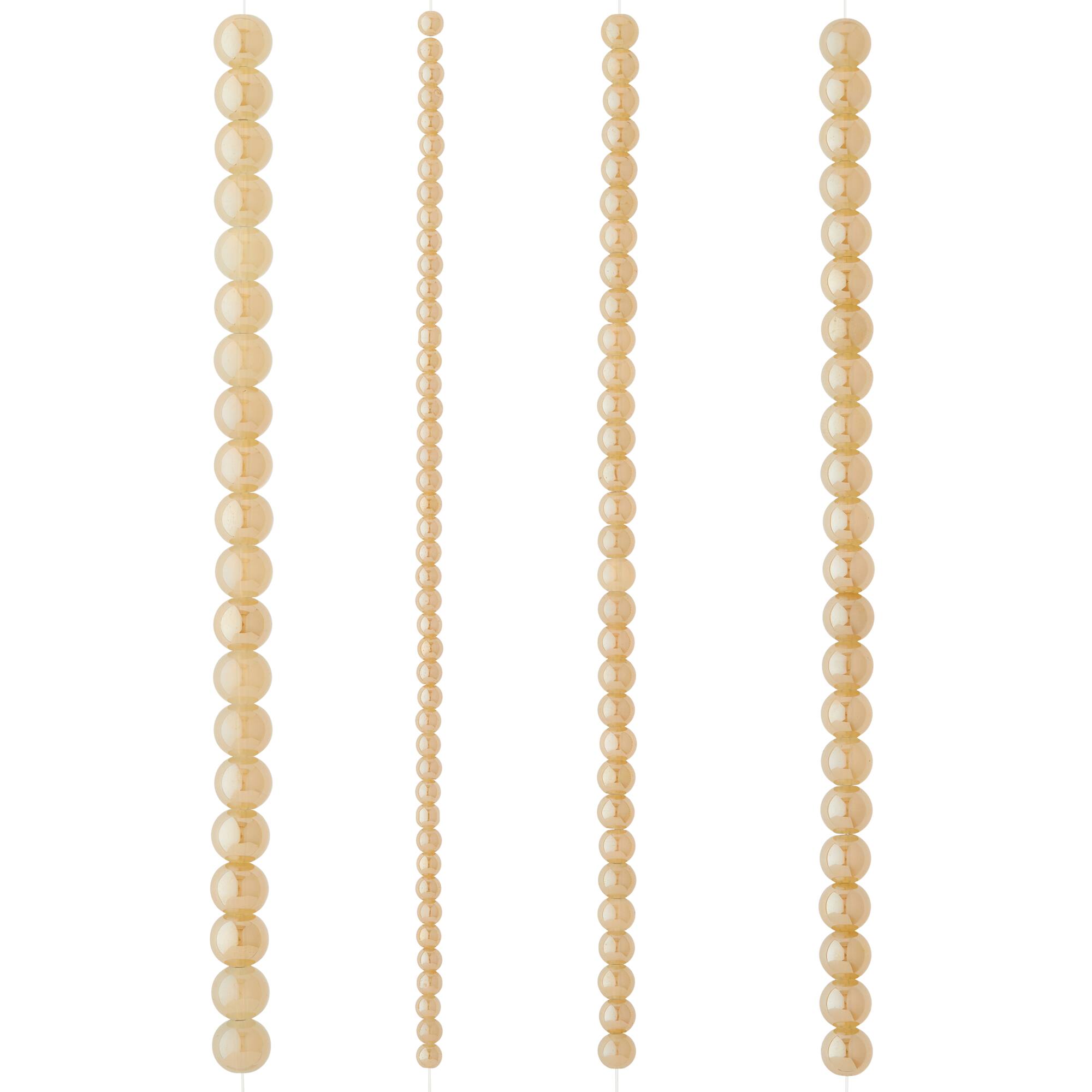 Champagne Silverite Round Glass Beads by Bead Landing™